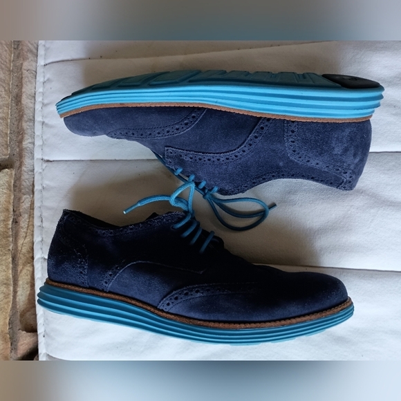 Cole Haan Men\'s Navy Suede Oxford Shoes_11.5 main image 4